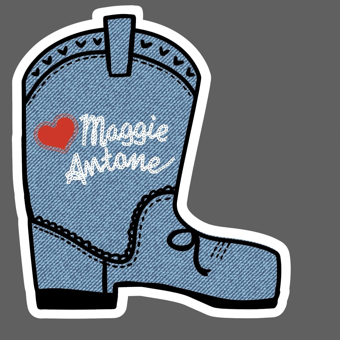 Denim Boot Sticker (3"x 3.4")